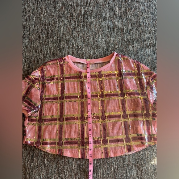 Free People Make it Easy sequins Tee size XS boxy crop - Picture 8 of 8